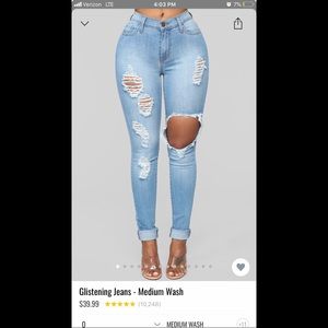 Fashion nova glistening jeans